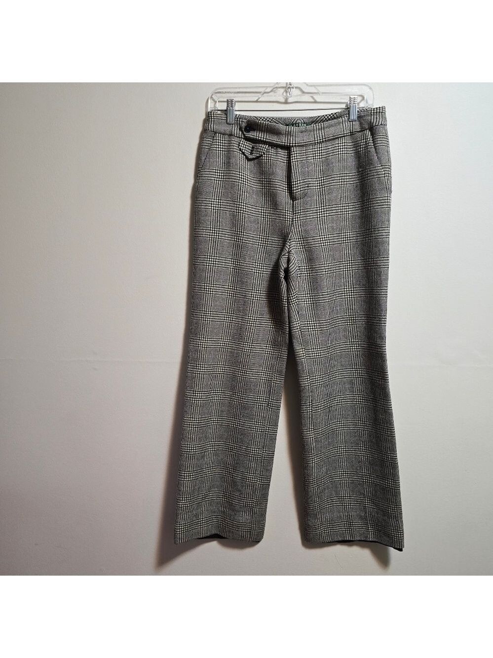 Lauren Ralph Lauren Gray Checkered 100% Wool Pants Size 6p